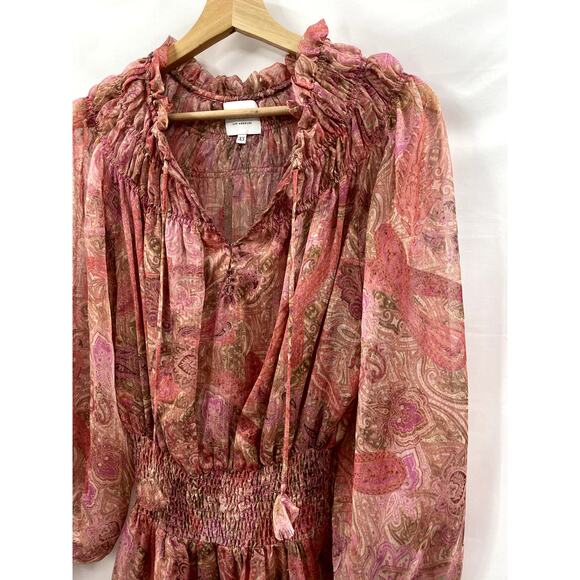 MISA LA Almaha pink sheer long sleeve mini dress - Picture 4 of 8